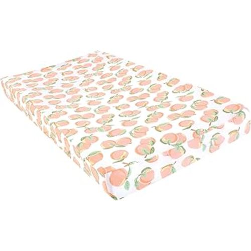 Hudson Baby Unisex Baby Cotton Changing Pad Cover, Peach, One Size