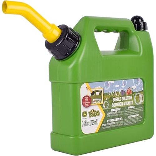 John Deere Bubble Can 24oz Bubble Bottle with Pouring Spout, Outdoor Summer Fun, Bubble Refill