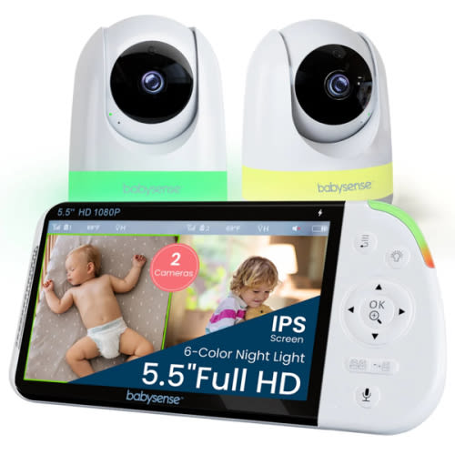 Babysense MaxView PRO: Video Baby Monitor with 2 Cameras, Non Wifi, Sp