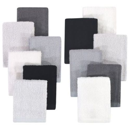 Hudson Baby Unisex Rayon From Bamboo Woven Washcloths 12pk, Black White