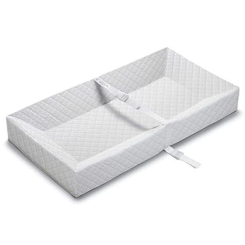 Summer by Ingenuity 4-Sided Changing Pad – Durable Quilted Changing Pad Made with Waterproof Material, Includes Infant Safety Belt with Quick-Release Buckle - 4-Sided Quilted Pad