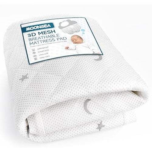 Waterproof Pack N Play Mattress Pad, Mini Crib Mattress Cover Protector 38'' X 26'' Fit Graco Pack n Play, Suitable for Baby Portable Mini Cribs and Foldable Mattresses, Breathable and Washable