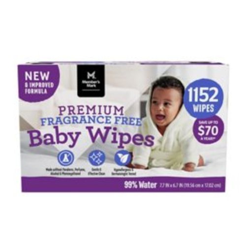 Member's Mark Premium Baby Wipes, Fragrance Free, 12 pk., 1152 Wipes - Sam's Club