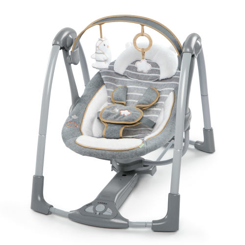 Ingenuity Boutique Collection Deluxe Swing 'n Go Portable Baby Swing - Bella Teddy (Unisex)