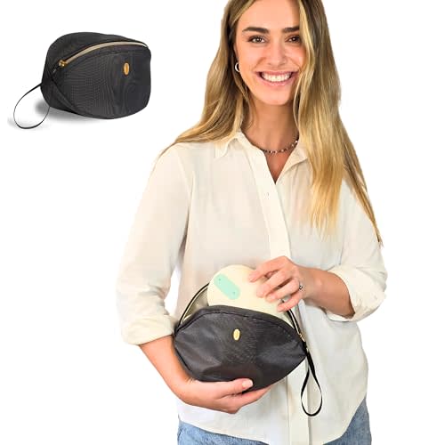 Wearable Breast Pump Bag - Fits Elvie, Willow, Momcozy and All Others - Black Small Pump Bag with Wrist Strap – Hands-Free Pump Carrying Case and Storage for Travel