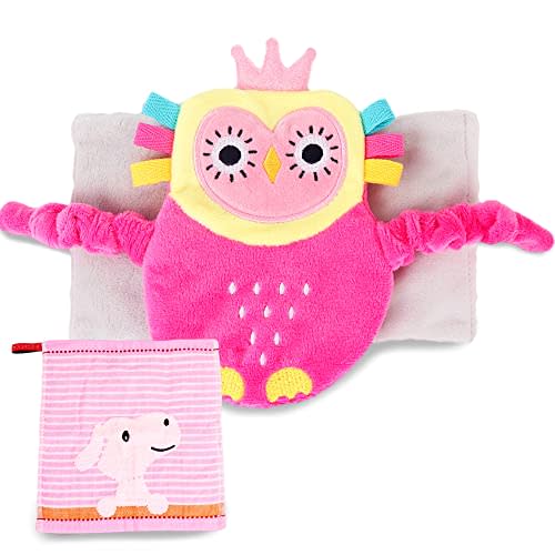 Superse Colic and Gas Relief for Newborns - Colic Calm Baby Heating Pad Belly Band for Upset Stomach and Baby Reflux - Warm Aroma Stomach Band for Fussy Infant Gas with Washcloth (Pink Princess)