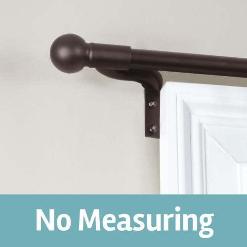 Zenna Home Smart Rods 18" - 48" Adjustable Wall Mount Café Window Curtain Rod, Oil Rubbed Bronze