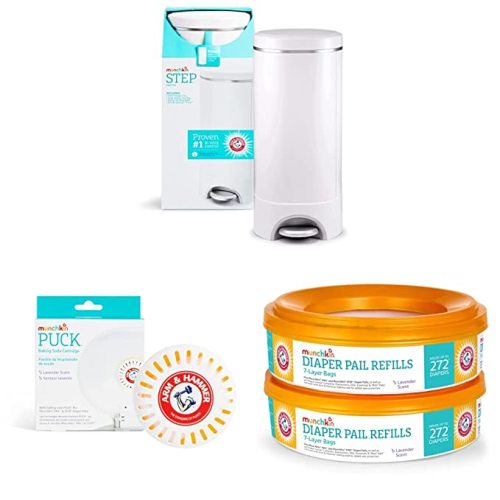 Munchkin® Step Diaper Pail Bundle with Refills and Deodorizer - Diaper Pail + Cartridge + Refill Rings