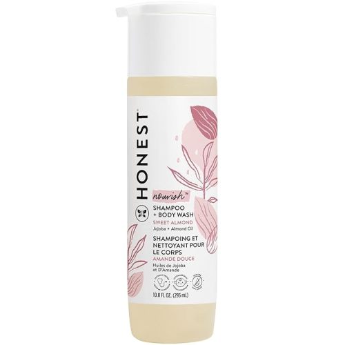 The Honest Company 2-in-1 Cleansing Shampoo + Body Wash | Gentle for Baby | Naturally Derived, Tear-free, Hypoallergenic | Sweet Almond Nourish, 10 fl oz - 10 Fl Oz (Pack of 1)
