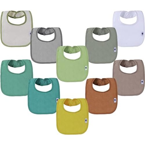 Waterproof Baby Bibs for Girls, Boy, Unisex Drool Bib Cotton Solid Knit Infant Feeding Bibs