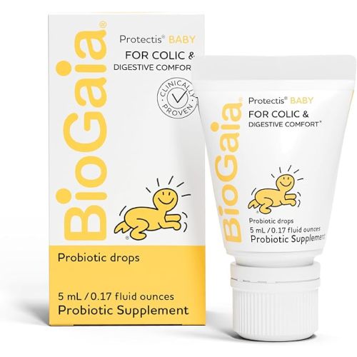 BioGaia Protectis Baby Probiotic Drops | Baby Essentials for Colic & Gas Relief | Safe for Newborns | Ease Crying, Fussing, Colic, Gas, Spit-ups & Constipation | No Dairy, Soy & Gluten | 5mL