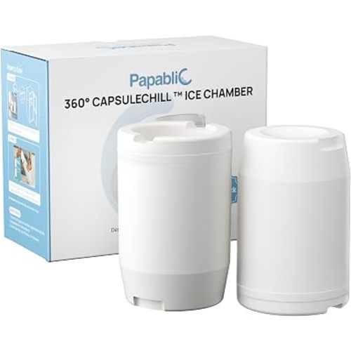 Papablic CapsuleChill Ice Chambers (2-Pack) - All-Day Safe Cooling Inserts for Breastmilk Cooler Bottle, Reusable Replacement Set for Travel & Work