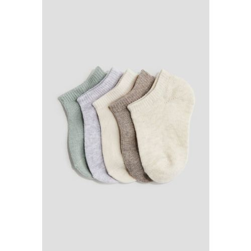 5-pack Ankle Socks, Dusty green/taupe