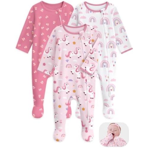 Unnivoll Baby Sleepers 100% Cotton Baby Pajamas Baby Boys Girls Clothes