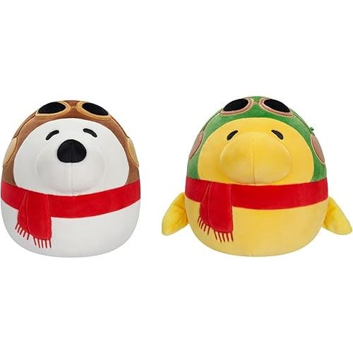 Squishmallows Original Peanuts 8-Inch Aviator Snoopy and Aviator Woodstock 2-Pack Plush - Little Ultrasoft Official Jazwares Plush - Amazon Exclusive