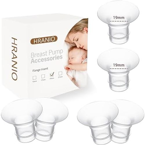 Flange Insert 19mm 6pcs, Flange Sizing Kit Compatible with Spectra Flange, Spectra Pump Parts, Momcozy Wearable Breast Pump, Manual Breast Pump, Spectra Breast Pump, Medela Pump Parts and More