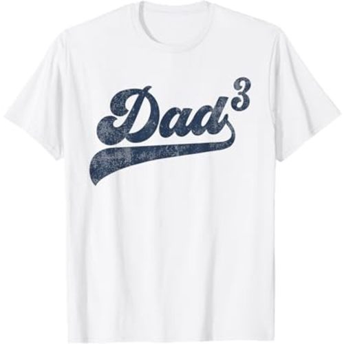 Dad3 Dad Cubed Gifts Father of Three Daddy 3 Third Time Dad T-Shirt