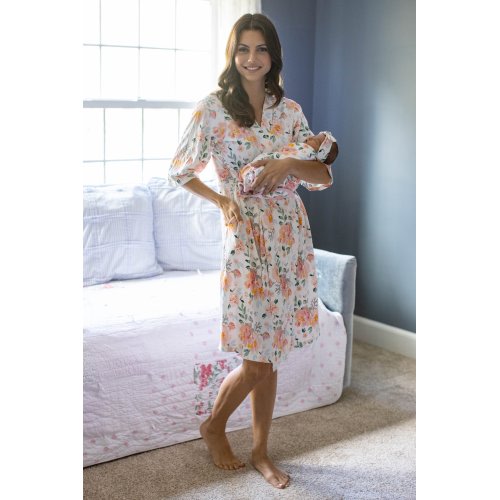 Mila Pregnancy/Postpartum Robe &amp; Swaddle Blanket Set