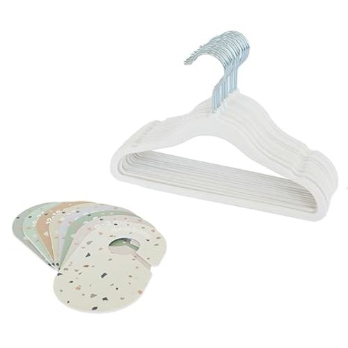 3 Sprouts Baby Closet Dividers 8-Piece Set Newborn to 2T - Double-Sided Organizer for Nursery Clothing Storage - Gingham