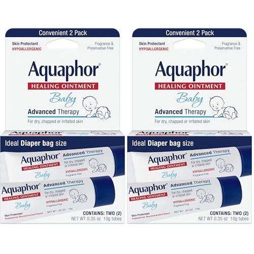 Aquaphor Baby Healing Ointment To-Go Pack - Advanced Therapy for Chapped Cheeks and Diaper Rash -2 Count(Pack of 2)