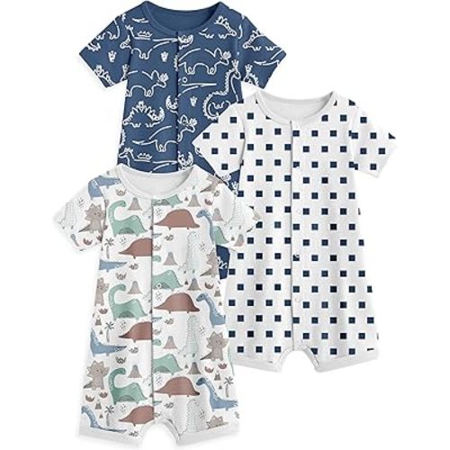 Yoofoss Baby Boy Romper 0-18 Months 100% Organic Cotton Newborn Summer Clothes Short Sleeve Baby Outfit Soft Breathbale