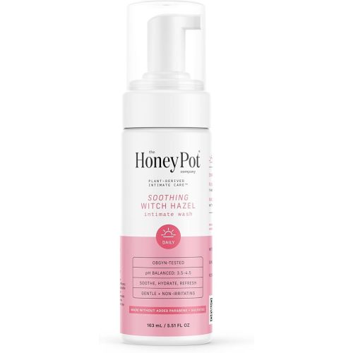The Honey Pot Company - Witch Hazel Feminine Wash - Postpartum Essentials - Herbal Infused Hygiene Wash for Sensitive Skin - PH Balanced - Use to fill Post Partum Kit - Pregnancy Safe - 5.51 Fl Oz