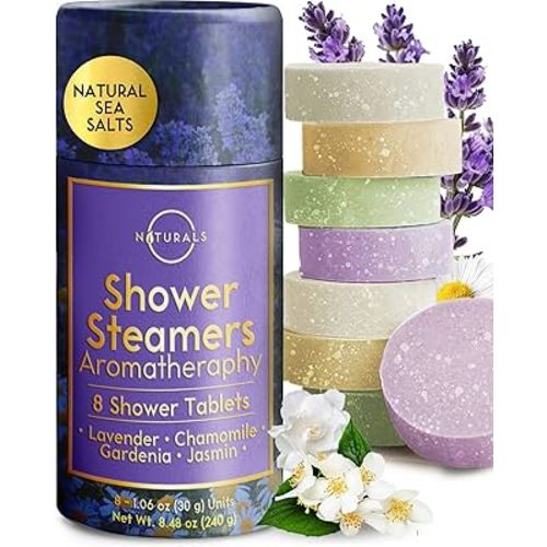 Shower Steamers Aromatherapy - Birthday Gifts for Women and Men - Shower Bombs Aromatherapy, Spa Day Essentials, Relaxation Spa Gifts - Self Care Galentines Gifts (Lavender 8 Count)