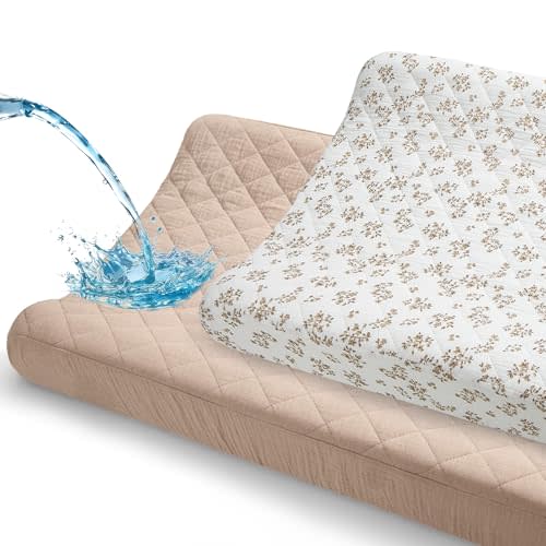 Unicorn Castle Waterproof Changing Pad Cover Muslin Changing Table Pad Cover 2 Pack Quilting for 32"x16" Baby Changing Pad Sheets Girls Boys,Brown Squid