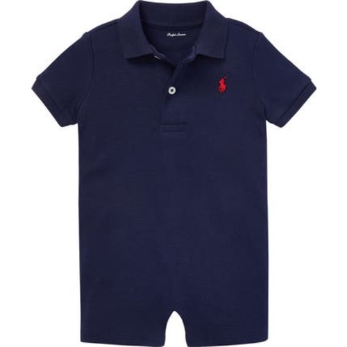Cotton Polo Romper, 9M