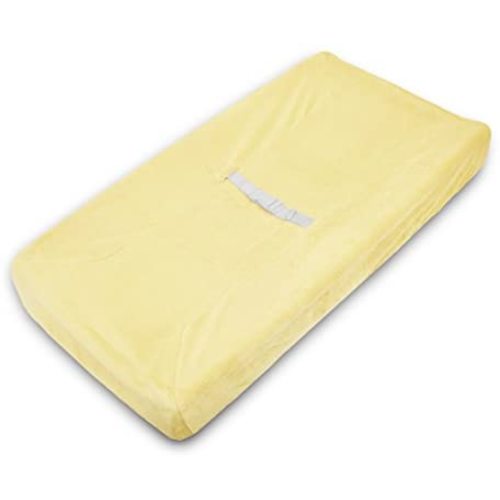 American Baby Company Heavenly Soft Chenille Fitted Contoured Changing Pad Cover, Maize, for Boys and Girls, 16x32x4 Inch (Pack of 1)