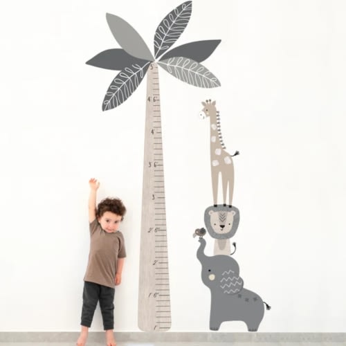 Jungle Safari Tree with Animals Kids Growth Chart Wall Decals – Lambs & Ivy