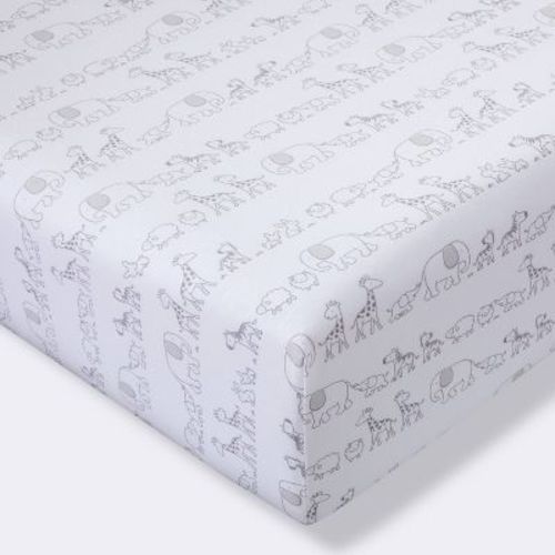 Fitted Crib Sheet Two By Two - Cloud Island™ Gray