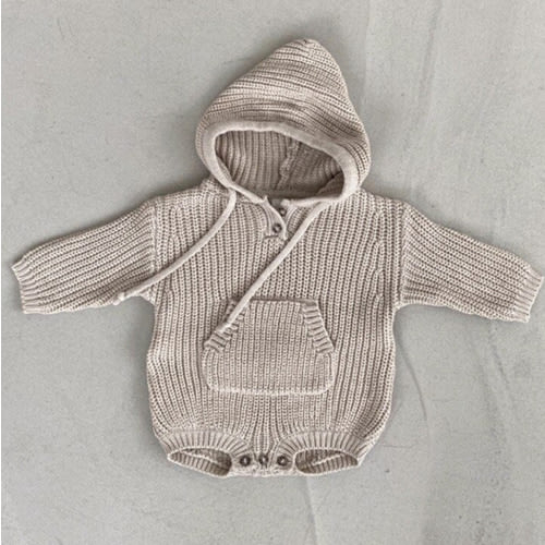 Boho Knitted Hooded Romper – The Boho Bebe