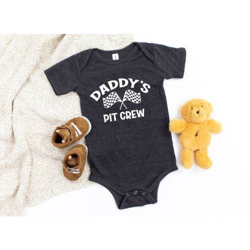 Racing Baby Bodysuit, Daddy&#39;s Pit Crew Budysuit, Racing with Daddy Bodysuit, Car Daddy Budysuit, Racing Dad Bodysuit, Pregnancy Announcement