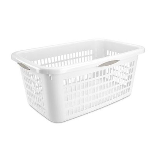 2bu Laundry Basket White - Brightroom™: Portable Plastic Clothes Organizer With Built-in Handles, 70.4l Capacity