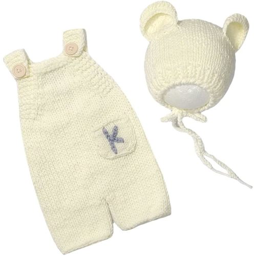 Newborn Photography Bear Outfits Baby Photoshoot Crochet Outfit Knitted Romper Boy Girl