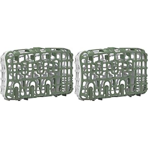 Dr. Brown's Dishwasher Basket for Small Baby Bottle Parts, Pacifiers, and Accessories, Clean, Store and Organize Newborn Essentials, BPA Free, Green (Pack of 2)