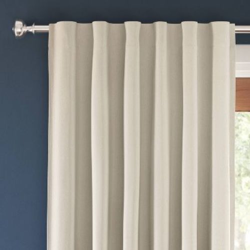 50"x84" Blackout Ashville Window Curtain Panel Cream - Threshold™: Recycled Polyester, Oeko-tex Certified, Solid Pattern