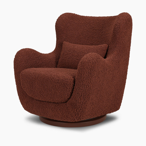 Nursery Works Solstice Swivel Glider - Rouge Teddy Loop With Rouge Wood Base