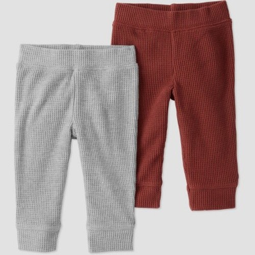 little Planet By Carter's Baby 2pk Organic Cotton Pants - Gray/Copper 6M