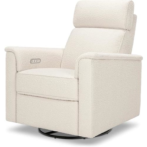 Namesake Willa Plus Power Glider Recliner w/Power Headrest in Performance Ivory Boucle, Water Repellent and Stain Resistant, Greenguard Gold and CertiPUR-US® Certified