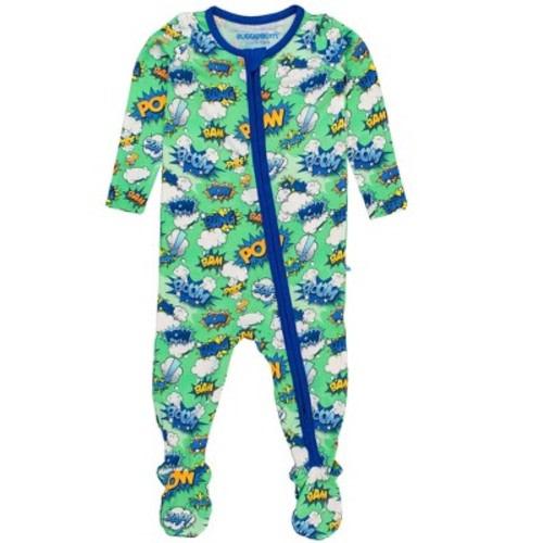 RuggedButts SoftSnooze Baby Boys One Piece Footie Pajamas - Boom Pow, Newborn