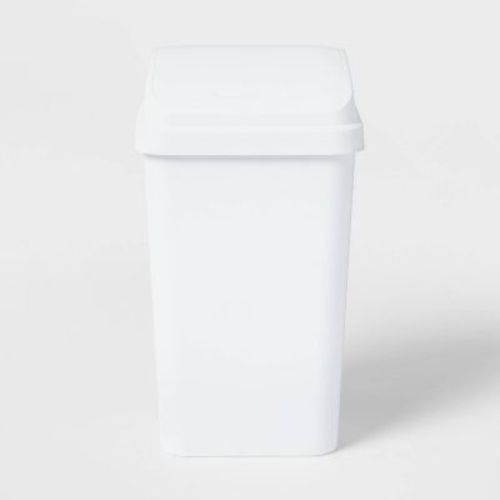 13gal Swing Top Waste Basket White - Brightroom™: Kitchen Trash Can, 13 Gallon Capacity, Textured Plastic, Indoor Use
