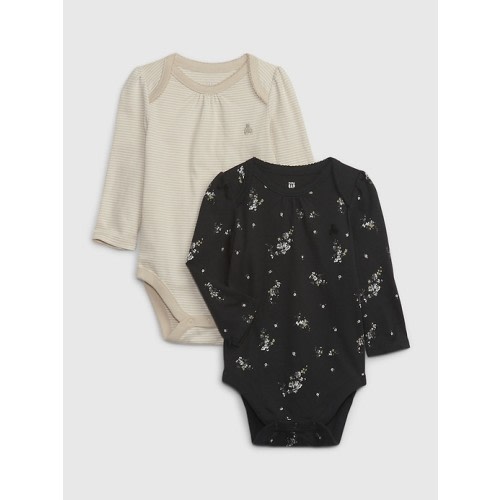 Baby First Favorites 100% Organic CloudCotton Bodysuit (2-Pack) in black