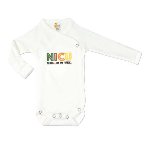 "NICU Nurses Are My Heroes" Camo Kimono L/S Bodysuit Preemie (3-6lbs)