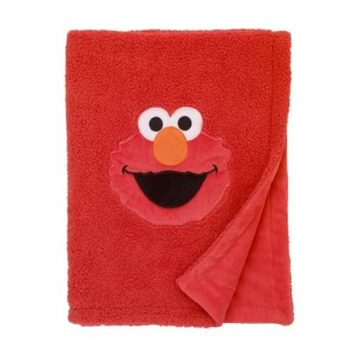 Nojo Sesame Street Elmo Red Soft Plush Cuddly Plush Toddler Blanket With Applique