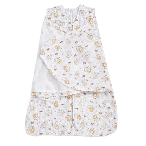 Lion Print Cotton Muslin Newborn Swaddle | HALO