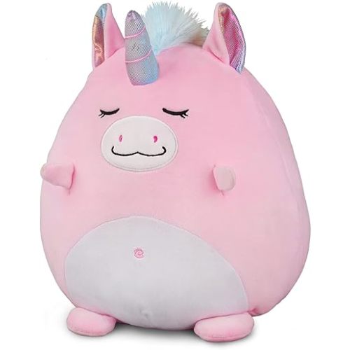 Marsjoy 8" Pink Unicorn Plush Pillow Toy Squishy Stuffed Animal Plushie Pillow Cute Unicorn Huggable Toy Kawaii Soft Cushion for Girl Kid Children's Day Birthdays Christmas