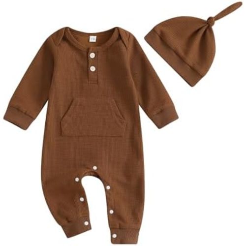 Kuriozud Newborn Infant Unisex Baby Boy Girl Clothes Button Romper Jumpsuit Basic One Piece Outfits