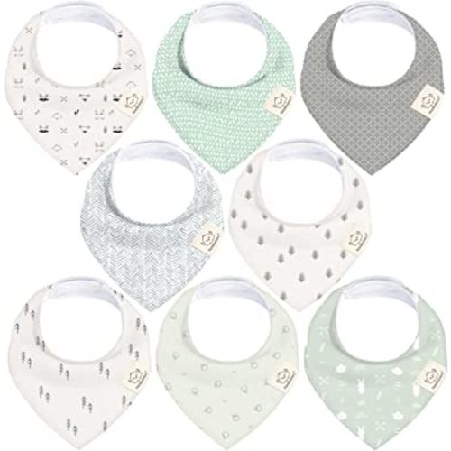 8-Pack Organic Baby Bandana Drool Bibs – Stylish Unisex Bandana Bibs - Super Absorbent Bandana Drool Bibs – Gentle Teething Bibs for Infants - Organic Cotton Baby Bib (Nordic)